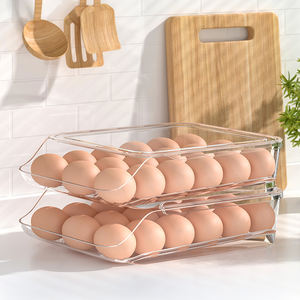 เครื่องจ่ายไข่อัตโนมัติ2ชั้นปราศจากสาร BPA ถาดใส่ไข่ในห้องครัวที่ทันสมัยภาชนะใส่ไข่หมุนได้ประหยัดพื้นที่ตู้เย็นอาหาร - Product Image 4