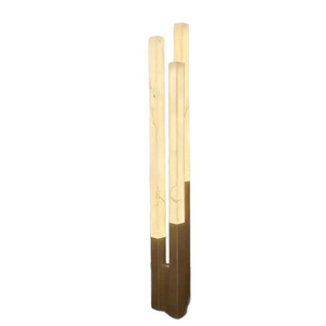 Lampe de sol moderne en marbre et bois, 200*1550mm, lumière LED, abat-jour beige, pour la décoration du salon et de la chambre - Product Image 1
