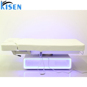 KISEN Custom High Quality Salon Furniture Lash <b>Bed</b> Oil Chiropractic Wood <b>Single</b> Cylindrical <b>Base</b> Electric Massage Table <b>Bed</b> - Product Image 6