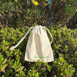 Custom 100%Cotton <b>Drawstring</b> Bag Reusable Small Size Dust Bags <b>Pouch</b> for Storage - Product Image 4