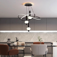 Lustre suspendu LED moderne, style nordique, or, noir, blanc, pour îlot de cuisine, salle à manger, salon ou restaurant