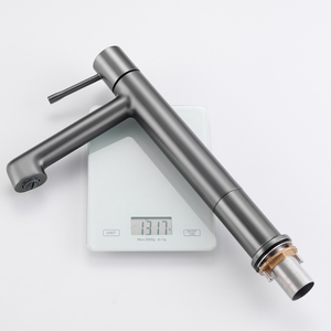 Moderno ponte montato in lega di zinco pistola Grey acqua calda e fredda maniglia singola rubinetto da cucina - Product Image 1
