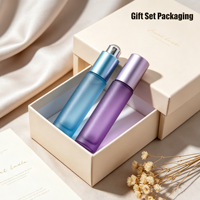 Flacons roulants ronds en verre dépoli de 10 ml, vides, rose, rouge, noir, vert, bleu, rechargeables pour parfum, aromathérapie, déodorant, huile