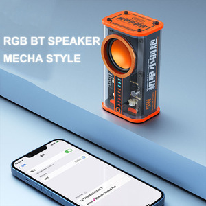 Enceinte Bluetooth sans fil transparente Mecha, enceintes Bluetooth portables avec lumière LED, appariement TWS sans fil pour fête, plage, caméra - Product Image 4
