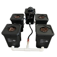 Système de culture hydroponique automatique avec irrigation goutte à goutte pour serre de jardin, 27L, 4 sites, RDWC, système de seaux en plastique pour hydroponie intérieure