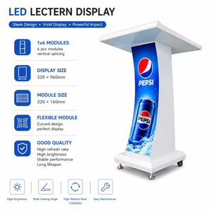 จอแสดงผล LED แบบโค้งสีขาว ขนาด 320x960 มม. สำหรับแท่นบรรยายแบบดิจิทัล เหมาะสำหรับการประชุม นิทรรศการ และงานอีเวนต์ - Product Image 1