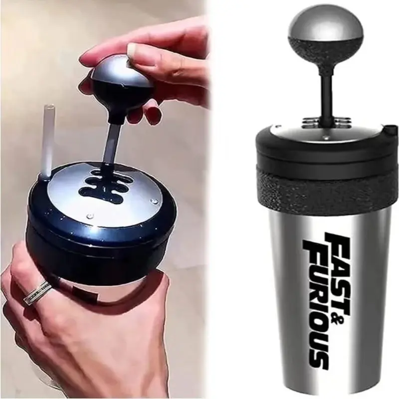Fast and Furious 9 Movie Tumbler with Straw Fun Racing Shift Cup Turbine Shape Coffee Cup Dominic Toretto Multi Cup for Car