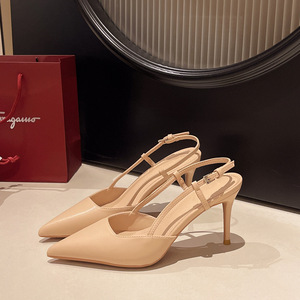 Chaussures unisexes confortables à talon chaton en cuir véritable ajouré avec doublure en maille, à bout pointu et tendance - Product Image 5