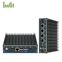 J6412 Quad Core Mini PC Thin Client DDR4 sin ventilador con 4 ranuras para tarjetas LAN SIM disponibles en AU US EU JP tipos de enchufe