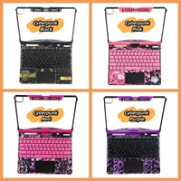 Keyboard Ajaib Transparan Cyberpunk OEM/ODM Pabrik dengan Rotasi 180, 360 Derajat dan Lampu Latar 7RGB untuk iPad 10.9'', 11'', dan 12.9''