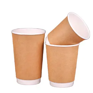 Custom Paper Coffee Cups Disposable, Double Wall Coffee Paper Cups With Lids