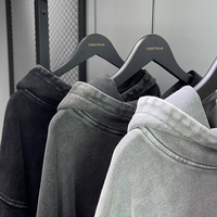 Sweat à capuche unisexe 100 % coton, uni, teint et lavé, coupe oversize, pour impression de logo personnalisé et broderie, commandes en gros