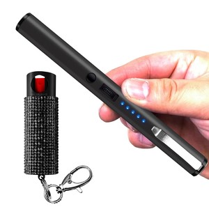 Manufacturer's Super Bright Rechargeable Pen LED Flashlight Illumination with Sabre Keychain Set Combo Pack for Outdoor Camping