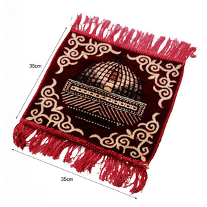Alfombras de oración de pashmina hechas a medida, tapetes islámicos de poliéster lavables para peregrinaciones, entrega/al por mayor en stock para musulmanes - Product Image 4