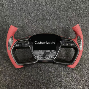 Volante Deportivo Personalizado de Fibra de Carbono/Cuero/Alcántara para <span class=keywords><strong>Audi</strong></span> TT TTS TTRS R8 V8 <span class=keywords><strong>V10</strong></span>, Diseño de Aeronaves, Mejora de Volante de Carreras - Product Image 4