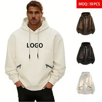 Sweat à capuche décontracté pour homme, couleur unie, tricot gaufré jacquard, teint uni, avec fermeture éclair et poches, collection Printemps, ODM