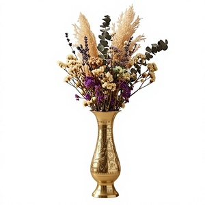 Jarrón de Latón Hecho a Mano, Diseño Bohemio, Porta Flores Secas para Mesa, Jarrón Decorativo de Metal para la Inauguración de la Casa - Product Image 1