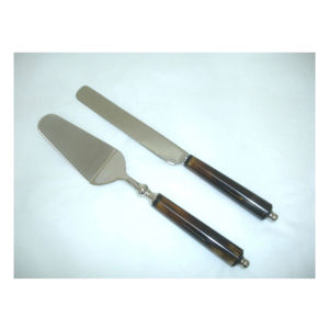 Ensemble couteau et spatule à gâteau en acier inoxydable de qualité supérieure avec manche en résine – 2 pièces à prix de gros - Product Image 3