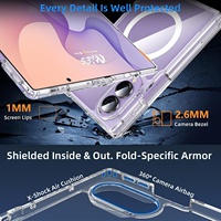 Casing HP Anti Jatuh Keras untuk Samsung Fold 8 Zflip 7 Transparan dengan Pelindung Magnetik