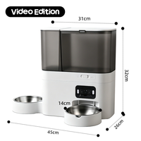 Distributeur automatique d'eau et de nourriture pour animaux de compagnie 2-en-1, écologique, double bande 5G Wi-Fi, intelligent, pour chat et chien, en acier inoxydable 304