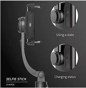 El estabilizador de teléfono móvil de mano Q08 más vendido, cardán, 1 eje, Selfie Stick, rotación de 360, antivibración <span class=keywords><strong>para</strong></span> Vlog Live Fold - Product Image 3