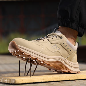 أحذية أمان من YIZHONCO Workman ، نعل خارجي مطاطي علوي من الجلد من الميكروفايبر ، إصبع صلب عريض ومضاد للانزلاق ومريح لاستخراج المستودعات - Product Image 3