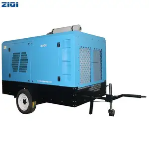 Rock Hammer Equipment 110KW 150HP 8BAR 116PSI Excellent Diesel Power 2 Wheels 8BAR 116PSI Portable Screw Air Compressors