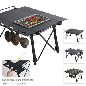 2024 New IGT Easy-Carry Folding <b>Table</b> Outdoor Camping Lifting <b>Table</b> Aluminum <b>BBQ</b> Lightweight Folding <b>Table</b> - Product Image 4