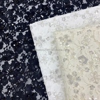 Tulle blanc de haute qualité pour mariage, sac de mariée, col en dentelle brodée avec des paillettes et des perles, tissu en gros