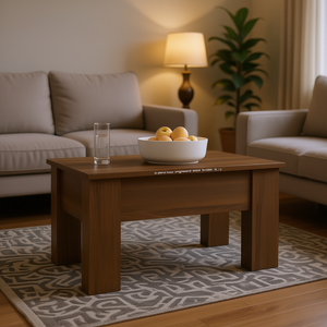 Engineered Wood <b>Brown</b> Oak Coffee <b>Table</b> 31.1x19.3x16.1 Inches Modern Design Living Room Furniture - Product Image 2