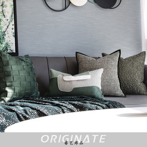 Fodera per cuscino quadrata verde RUIYI con motivo geometrico e ritratto pastorale, in tessuto memory, per <span class=keywords><strong>divano</strong></span>, sedia, <span class=keywords><strong>letto</strong></span> - Product Image 3