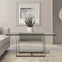 Nouvelle arrivée Table basse en acrylique gris mat de luxe légère à usage domestique Table d'angle en acrylique au design moderne
