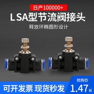 วาล์วควบคุมการไหลแบบนิวแมติก Dde Dade Pneumatics รุ่น Lsa 04 08 06 10 12 พร้อมข้อต่อแบบนิวแมติกสำหรับท่อ - Product Image 5