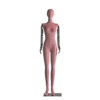 Modelo de terciopelo Prop mujer hombro derecho cuerpo completo muñeca estante de exhibición vestido de boda tienda maniquí con brazos galvanizados