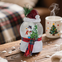 Base de bonhomme de neige en résine pour globe à neige, décoration de Noël, écharpe à carreaux, bonnet de Père Noël, ornement boule de neige, cadeau de Noël, vente en gros
