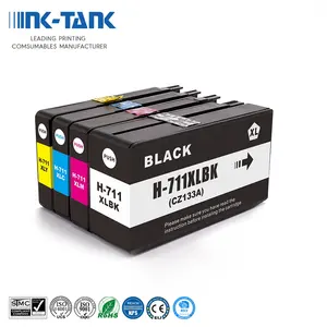 INK-TANK 711 XL 711XL Cartridge tinta Inkjet kompatibel warna Premium untuk HP711 untuk HP Designjet T120 T520 Printer