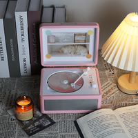 Lecteur CD portable rétro sans fil multifonction avec lecteur de carte USB et TF, mini cadeau, haut-parleurs alimentés par batterie de haute qualité sonore