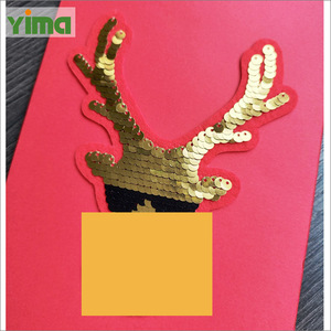 Giáng Sinh Có Thể Đảo Ngược Sequin Vá Trang Trí Quà Tặng Thiệp Chúc Mừng Trên Thêu Các Bản Vá Lỗi May Trên Sắt Vải 3D PVC Chenille OEM - Product Image 2