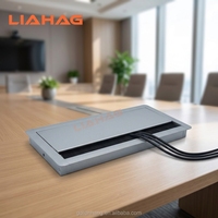 Boîte de passage de câbles carrée en aluminium durable pour bureau, avec fermeture douce