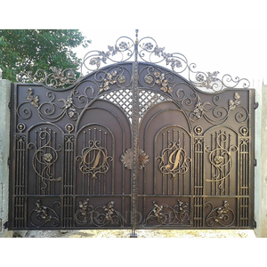 <span class=keywords><strong>Double</strong></span> balançoire de portes en fer métal forgé, barrière d'entrée de jardin de Villa, de jardin et de cour - Product Image 2