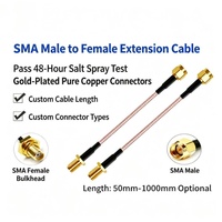 Câble coaxial RG316 SMA femelle vers mâle à faible perte 50 Ohm, double blindage haute température, rallonge pigtail pour système RF d'antenne