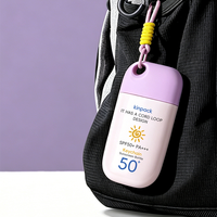 Contenant cosmétique portable personnalisé vide pour crème solaire/BB crème/lotion, mini tube de crème pour les mains, tube de crème solaire avec porte-clés