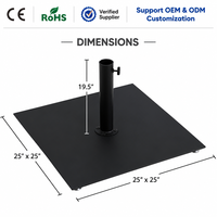 Base de parasol de patio en métal robuste JH-Mech avec roues 360° °   Base de parasol pivotante avec roulettes verrouillables et poids intégrés