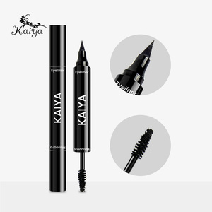 Venta al por mayor ojos a prueba de sudor maquillaje largo desgaste negro delineador de ojos <span class=keywords><strong>Rimel</strong></span> pluma vegana doble extremo vegano impermeable 2 en 1 rímel y delineador de ojos - Product Image 5
