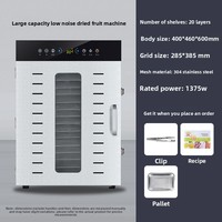 Heetverkopende commerciële apparatuur 220V 1375W 20-bakjes multifunctionele energiebesparende voedseldroger voor groenten en fruit