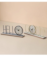 Orologio da Tavolo Silenzioso Moderno con <span class=keywords><strong>Alfabeto</strong></span> Geometrico in Filo Metallico, Decorazione Artistica per Casa, Regalo di Benvenuto - Product Image 5