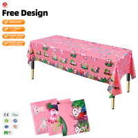 Nappe jetable en plastique, couverture de Table, imperméable, pour fête d'anniversaire, 100 pièces/3 paquets