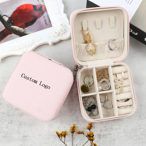 Custom Luxury Portable Travel Organizer Storage <b>Packaging</b> <b>Small</b> Earring Ring Jewellery White PU Leather Earrings Rings <b>Small</b> - Product Image 1