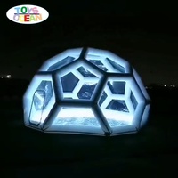 Nouvelle conception de tente gonflable à LED transparente, tente de camping en plein air, tente dôme