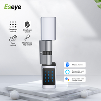 Cerradura Inteligente TTLock con Cilindro Europeo de Seguridad, Huella Dactilar, Tarjeta, Código Digital, Eléctrica, con APP/Wi-Fi, IP65, para Puerta de Madera, con Tarjeta de Memoria